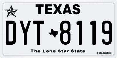 TX license plate DYT8119