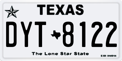 TX license plate DYT8122