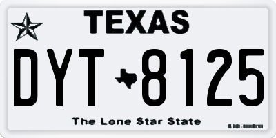 TX license plate DYT8125