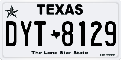 TX license plate DYT8129