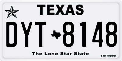 TX license plate DYT8148