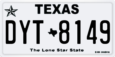 TX license plate DYT8149
