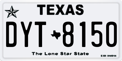 TX license plate DYT8150