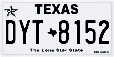 TX license plate DYT8152