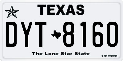 TX license plate DYT8160