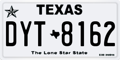 TX license plate DYT8162