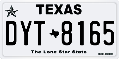 TX license plate DYT8165