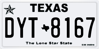 TX license plate DYT8167