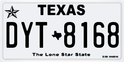 TX license plate DYT8168
