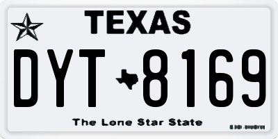 TX license plate DYT8169