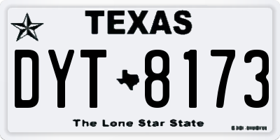 TX license plate DYT8173