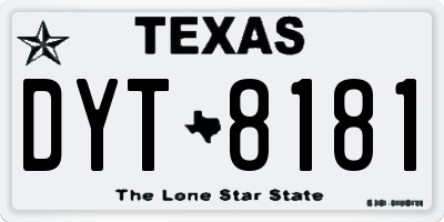TX license plate DYT8181