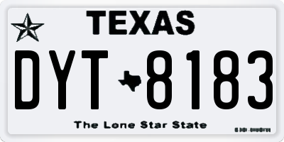 TX license plate DYT8183