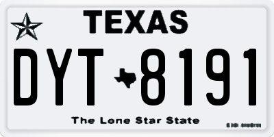 TX license plate DYT8191