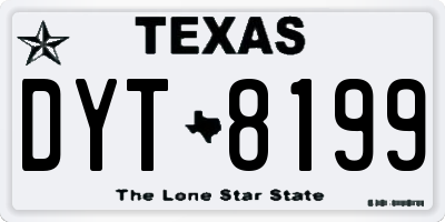 TX license plate DYT8199