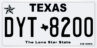 TX license plate DYT8200