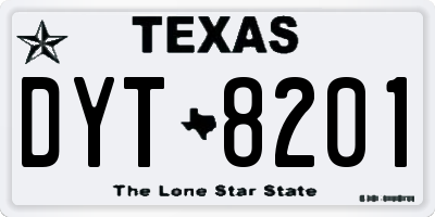 TX license plate DYT8201