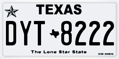 TX license plate DYT8222