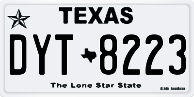 TX license plate DYT8223
