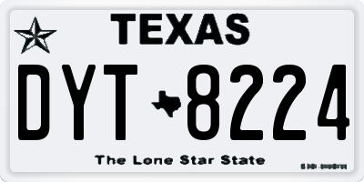 TX license plate DYT8224
