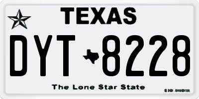 TX license plate DYT8228