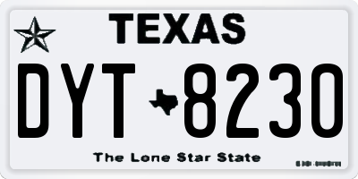 TX license plate DYT8230