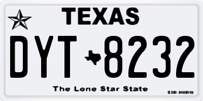 TX license plate DYT8232