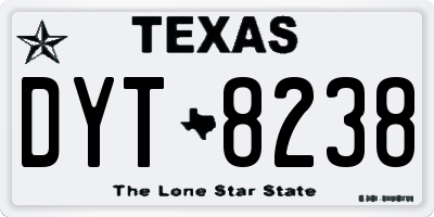 TX license plate DYT8238