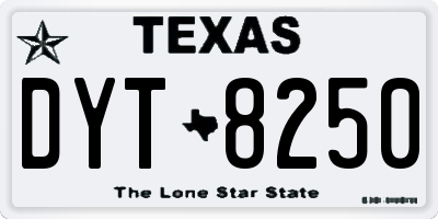 TX license plate DYT8250