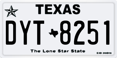 TX license plate DYT8251