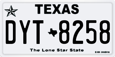 TX license plate DYT8258