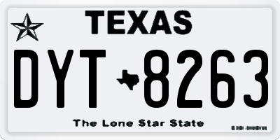 TX license plate DYT8263