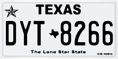 TX license plate DYT8266