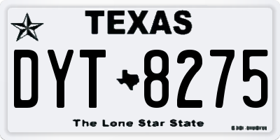 TX license plate DYT8275