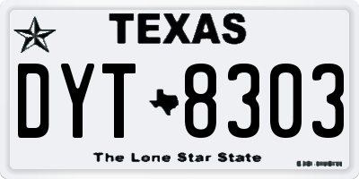 TX license plate DYT8303