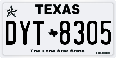 TX license plate DYT8305