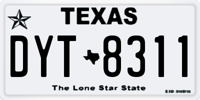 TX license plate DYT8311
