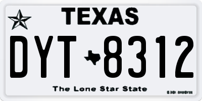 TX license plate DYT8312
