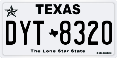 TX license plate DYT8320