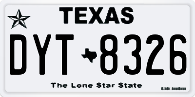 TX license plate DYT8326