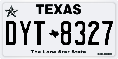 TX license plate DYT8327
