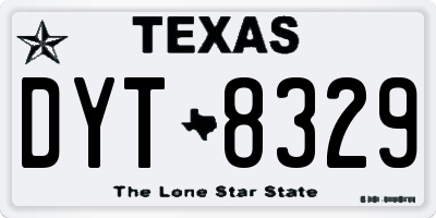 TX license plate DYT8329