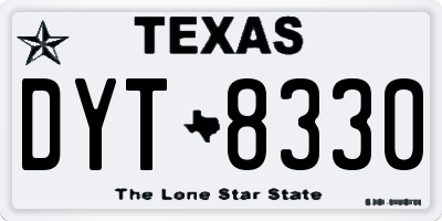 TX license plate DYT8330