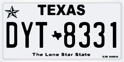 TX license plate DYT8331
