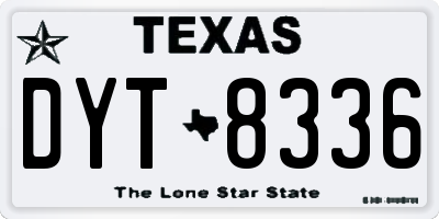 TX license plate DYT8336