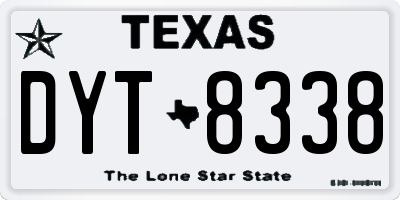 TX license plate DYT8338
