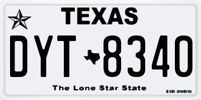 TX license plate DYT8340