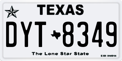 TX license plate DYT8349