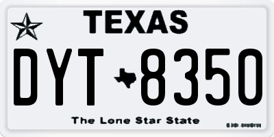 TX license plate DYT8350