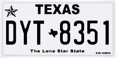 TX license plate DYT8351